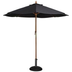 Bolero Round Pulley Parasol Black 3m