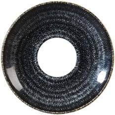 Churchill Studio Prints Homespun Charcoal Black Saucer 15.6cm/6.13" (Pack of 12)
