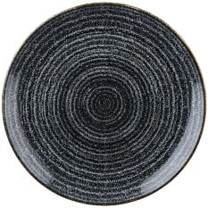 Churchill Studio Prints Homespun Charcoal Black Coupe Plate 21.7cm/8.5" (Pack of 12)