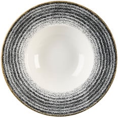 Churchill Studio Prints Homespun Charcoal Black Wide Rim Bowl 28cm/11" 468ml/10oz (Pack of 12)