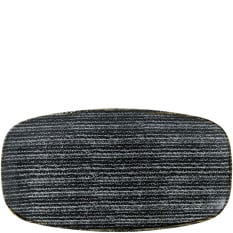 Churchill Studio Prints Homespun Charcoal Black Chefs Oblong Plate 15.3 x 29.8cm/6 x 11.69" (Pack of 12)