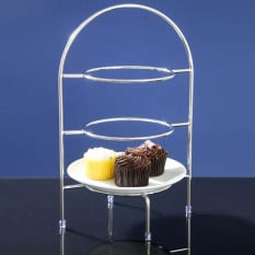 3 Tier Chrome Cake Stand for 23-27cm Plates