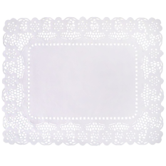 Poppies Rectangle White Doily 30.5x40.7cm/12x16" (Pack of 250)