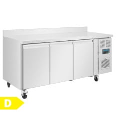 Polar U-Series 3 Door Counter Commercial Freezer with Upstand 417 Litre