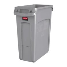 Rubbermaid Slim Jim Bin Waste Container Venting Channels 60 Litre Grey