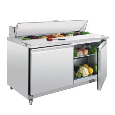 Polar U-Series Double Door Prep Counter Fridge 527 Litre