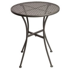 Bolero Round Steel Patterned Bistro Table Grey 600mm