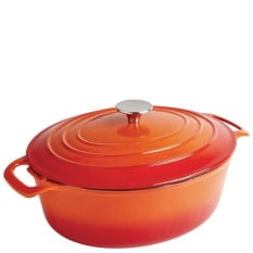 Vogue Orange Oval Casserole Dish 30cm/11.5" 5 Litres/176oz