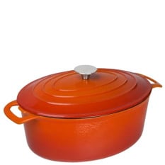 Vogue Orange Oval Casserole Dish 30.5cm/12" 6 Litres/210oz