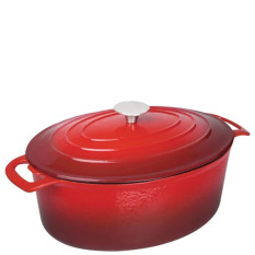 Vogue Red Oval Casserole Dish 30.5cm/12" 6 Litres/210oz