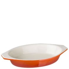 Vogue Orange Oval Cast Iron Gratin 19.5cm/7.5" 650ml/23oz
