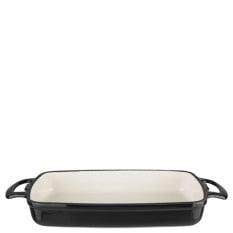 Vogue Black Rectangular Cast Iron Dish 37cm/14.5" 1.8 Litres/63oz