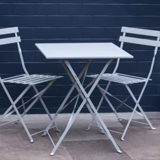 Bolero Perth Square Pavement Style Steel Table Grey 600mm