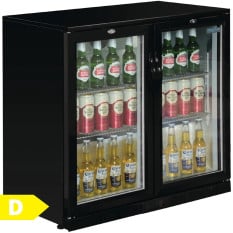 Polar Back Bar Bottle Cooler Beer Fridge Double Door Hinged 208 Litre