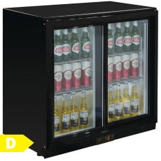Polar Back Bar Bottle Cooler Beer Fridge Double Door Sliding 208 Litre