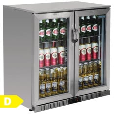 Polar G-Series Back Bar Cooler with Double Hinged Doors Stainless Steel 208 Litre