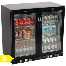 Polar Back Bar Bottle Cooler Beer Fridge Double Door Hinged 198 Litre