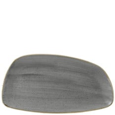 Stonecast Grey Geo Chefs Plate 11.75 x 6.12 Inch
