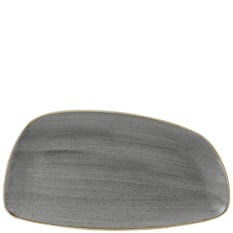 Stonecast Grey Geo Chefs Plate 13.75 x 7.25 Inch