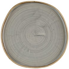Churchill Stonecast Peppercorn Grey Organic Walled Plate 25.5cm/10" (Pack of 6)