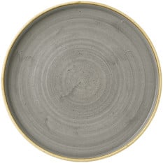Churchill Stonecast Peppercorn Grey Walled Plate 26cm/10.19" (Pack of 6)