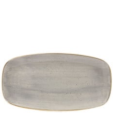 Churchill SPGSXO141 Stonecast Grey Oblong Chefs Plate 13.875x7.375"