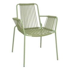Bolero Melbourne Rope Design Arm Chairs Light Green (Pack of 4)