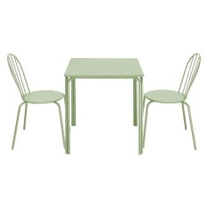 Bolero Adeline Steel Square Table Light Green 700mm