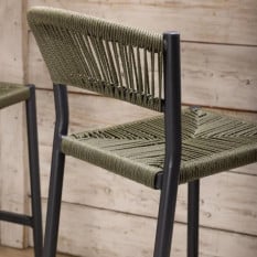Bolero Eden PE Twist Rattan Outdoor Bar Stool Green (Pack of 2)