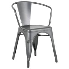 Bolero Bistro Curve Armchairs Gunmetal (Pack of 4)