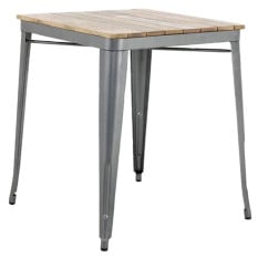 Bolero Bistro Dining Table Slat Mango Gunmetal Frame 650mm