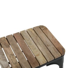 Bolero Bench Slatted Mango Wood Top Black 850 x 370mm (Pack of 2)