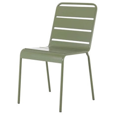 Bolero Amalfi Slatted Steel Side Chairs Olive Green (Pack of 4)