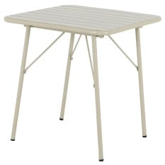 Bolero Amalfi Square Slatted Steel Fold Table Taupe 700mm