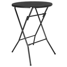 Bolero Folding HDPE Bar Table Wood Effect Black 800mm