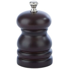 Brown Rubber Wood Salt Mill 3"