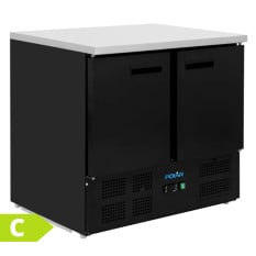 Polar G-Series Double Door Counter Fridge Black 240 Litre