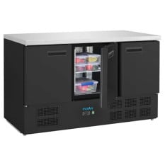 Polar G-Series Triple Door Counter Fridge Black 368 Litre