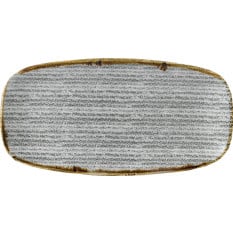 Studio Prints Homespun Stone Grey Chefs' Oblong Plate 35.5x18.9cm