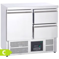 Sterling Pro 1 Door 2 Drawer Counter Fridge Stainless Steel 230 Litres