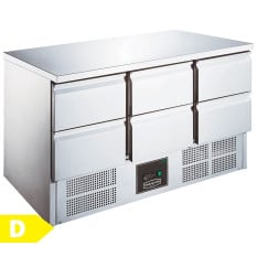Sterling Pro 6 Drawer Counter Fridge Stainless Steel 368 Litres