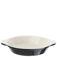 Vogue Black Cast Iron Round Gratin Dish 15cm/6" 400ml/14oz