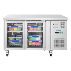 Polar U-Series Two Door Counter Fridge with Glass Doors 314 Litre