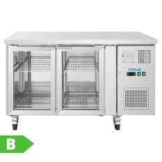 Polar U-Series Two Door Counter Fridge with Glass Doors 314 Litre
