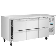 Polar U-Series Six Drawer Gastronorm Counter Fridge 158 Litre