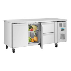 Polar U-Series 2 Door & 2 Drawer Counter Fridge 242 Litre