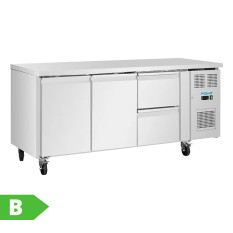 Polar U-Series 2 Door & 2 Drawer Counter Fridge 242 Litre