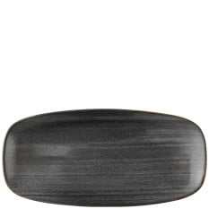 Churchill Stonecast Raw Black Chefs Oblong Plate 12.7 x 26.9cm/5 x 10.6" (Pack of 12)