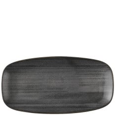 Churchill Stonecast Raw Black Chefs Oblong Plate 15.3 x 29.8cm/6 x 11.7" (Pack of 12)