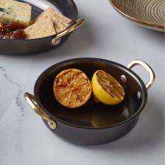 GenWare Black Vintage Steel Round Dish 15.5 x 4cm (Pack of 6)